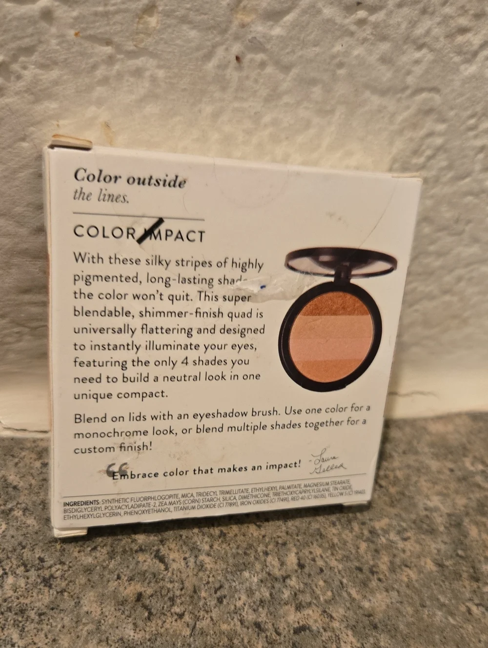 Laura Geller Peachy Rose and Copper Color Impact Silky Eyeshadow Stripes Nwt